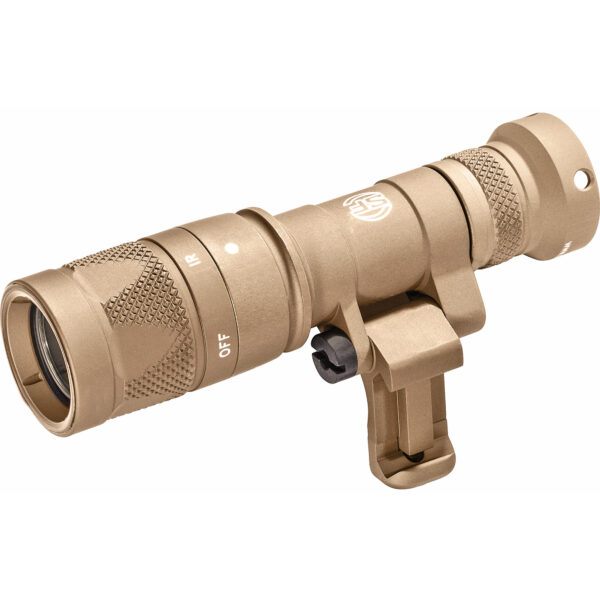 Surefire, M340V Scout Pro Flashlight, LED, 250 Lumens White Light/100mW of IR, Tan Finish, 1913 Picatinny Mount installed, MLOK Mount included, Z68 On/Off Tailcap