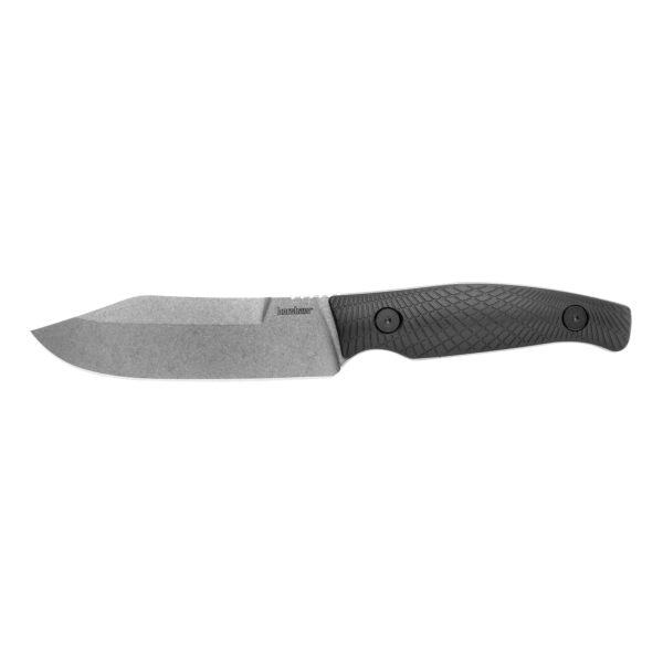 Kershaw, Camp 5, 4.75" Fixed Blade Knife, Clip Point, Plain Edge, D2 Steel, Black Glass-Filled Nylon Handle
