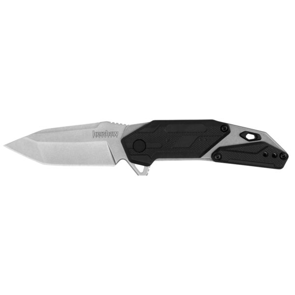 Kershaw, Jetpack, Folding Knife/Assisted Open, 2.75" Blade, Tanto Point, 8Cr13MoV Steel, Stonewashed Finish, Black Grip