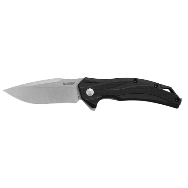 Kershaw, Lateral, Folding Knife, Flipper Assisted Opening, Plain Edge, 8Cr13Mov Steel, Stonewash Finish, Glass Filled Nylon Handle, 3.1" Blade, 7.4" Overall Length, Includes Deep Carry Pocket Clip
