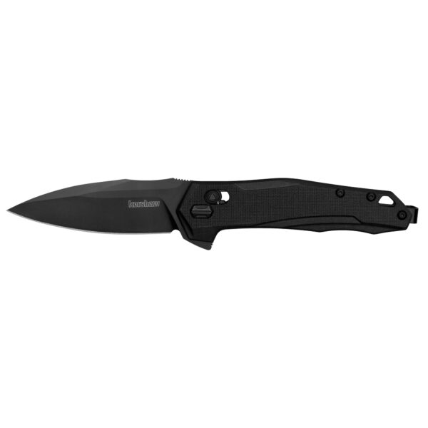 Kershaw, Monitor, Folding Knife, Flipper Assisted Opening, Plain Edge, D2 Tool Steel, Black Oxide Coating, Glass Filled Nylon Handle, 3" Blade, 7.2" Overall Length, Includes Deep Carry Pocket Clip