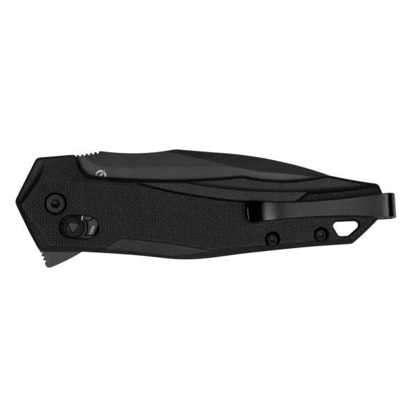 Kershaw, Monitor, Folding Knife, Flipper Assisted Opening, Plain Edge, D2 Tool Steel, Black Oxide Coating, Glass Filled Nylon Handle, 3" Blade, 7.2" Overall Length, Includes Deep Carry Pocket Clip