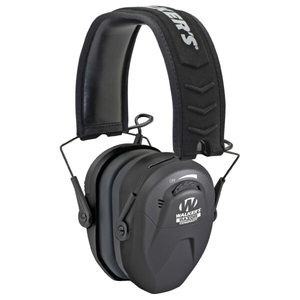 Walker's, Razor Compact, Electronic Earmuff, Black, 1 Pair, Compact, For Smaller Heads