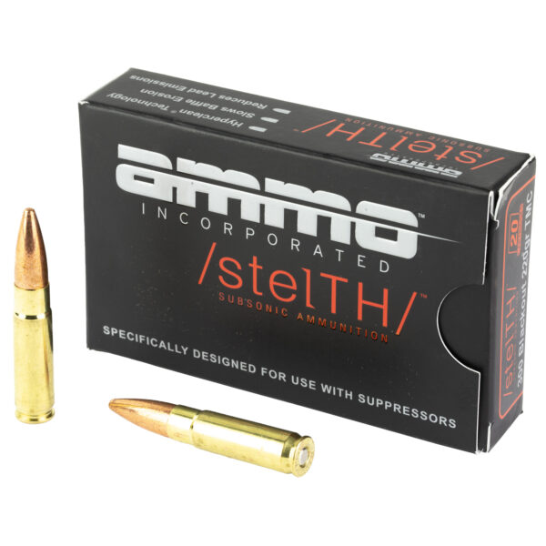 Ammo Inc, Subsonic, 300 Blackout, 220 Grain, Total Metal Coating, 20 Round Box