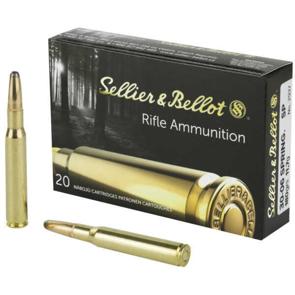 Sellier & Bellot, Rifle, 30-06, 180 Grain, Soft Point, 20 Round Box