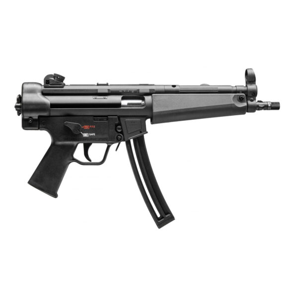HK, MP5, Pistol, Semi-automatic, 22LR, 8.5" Barrel, Steel, Matte Finish, Black, Polymer Pistol Grip, 25 Rounds, 1 Magazine