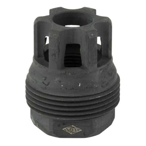 Yankee Hill Machine Co, sRx Mini Muzzle Brake, 1/2-28, Compatible with sRx Low Profile Adapter, Attaches to Suppressors with 1-3/8"x24 Thread Pitch, Black Oxide Finish