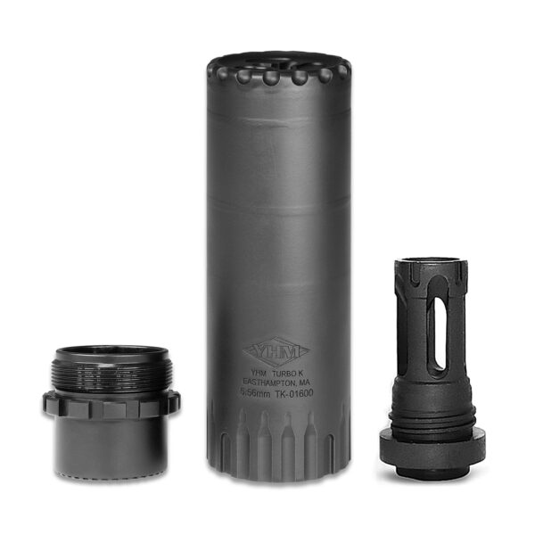 Yankee Hill Machine Co, TURBO T3 Suppressor, 556NATO, Rifle Suppressor, 5.59", Matte Finish, Black, Includes QD Mount/Flash Hider, 1/2x28