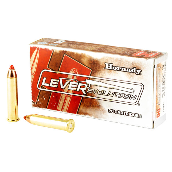 Hornady, LeverEvolution Ammunition, 45-70 Gvt, 250 Grain, MFX, Lead Free, 20 Round Box, California Certified Nonlead Ammunition