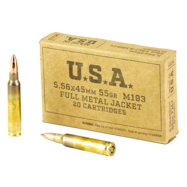 Winchester Ammunition, M193, 556NATO, 55 Grain, Full Metal Jacket, 20 Round Box