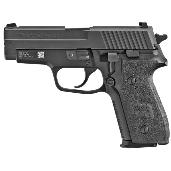 Sig Sauer, M11-A1, Double Action/Single Action, Semi-automatic, Metal Frame Pistol, Compact, 9MM, 3.9" Barrel, Alloy, Nitron Finish, Black, Polymer Grips, SIGLITE Night Sights, Decocker, 15 Rounds, Short Reset Trigger, 3 Magazines