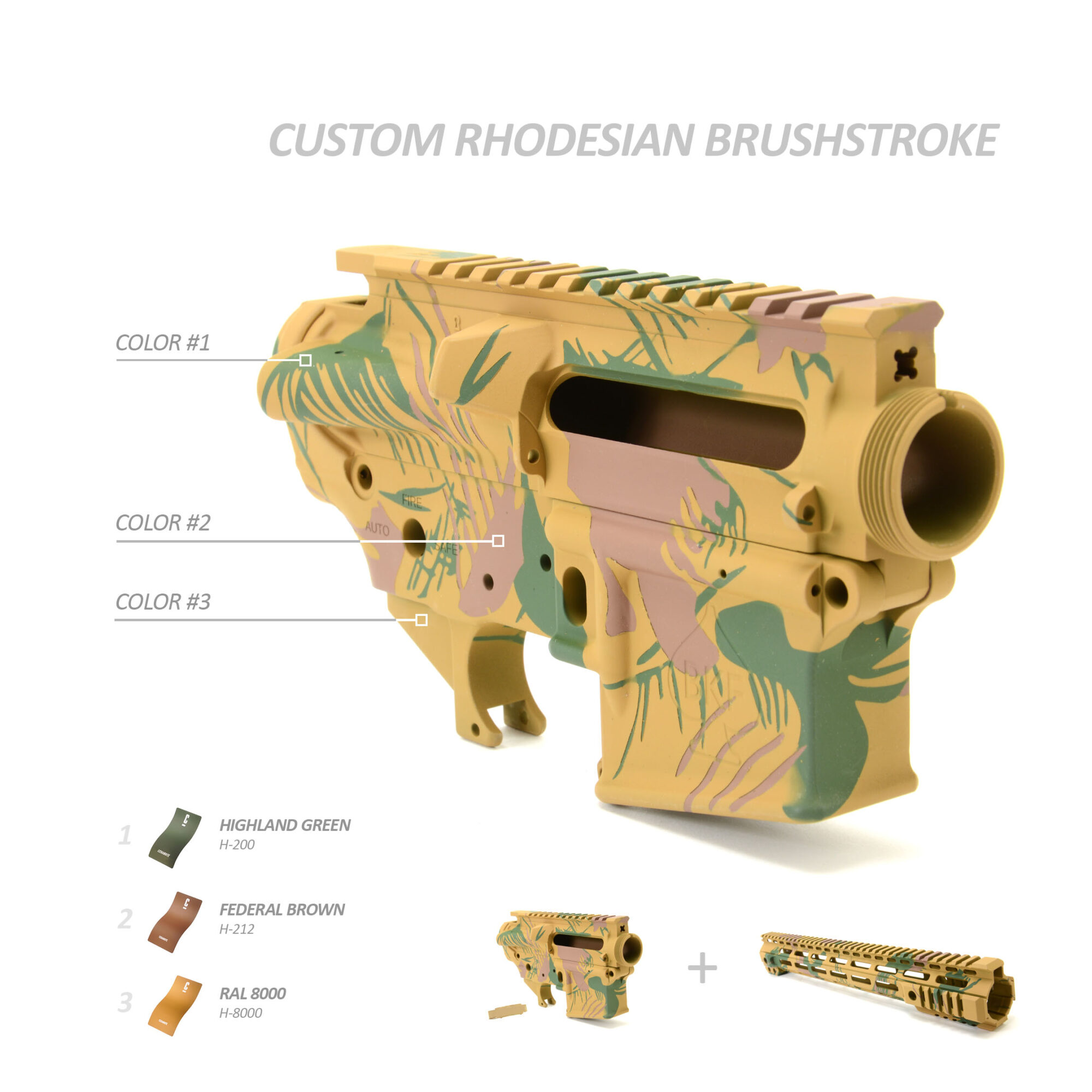 ADD Custom Cerakote to a Builders Set - Rhodesian Brushstroke