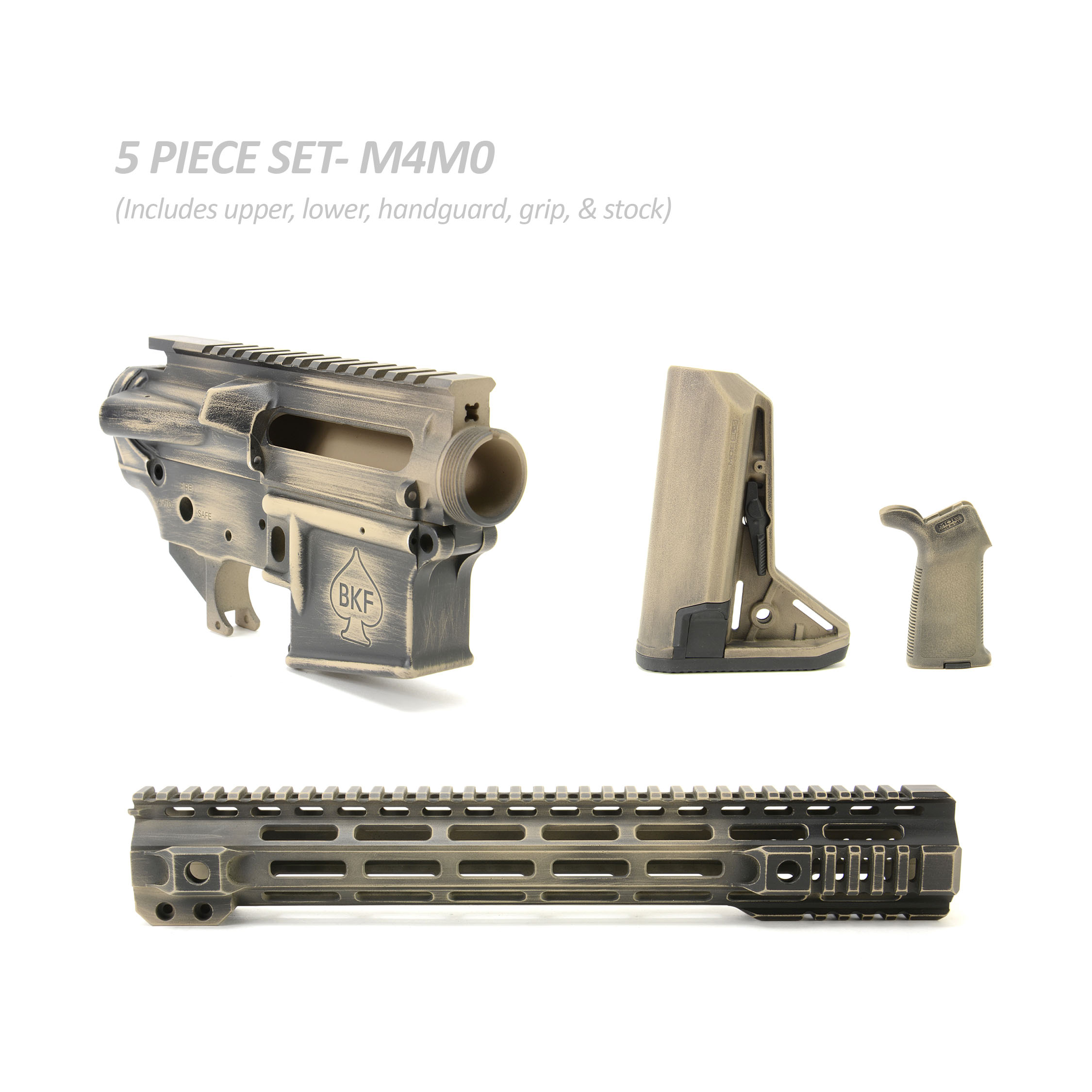 BKF M4 MOD-0 Cerakoted 13.75" SL-S Builder Set - McMillan Battleworn