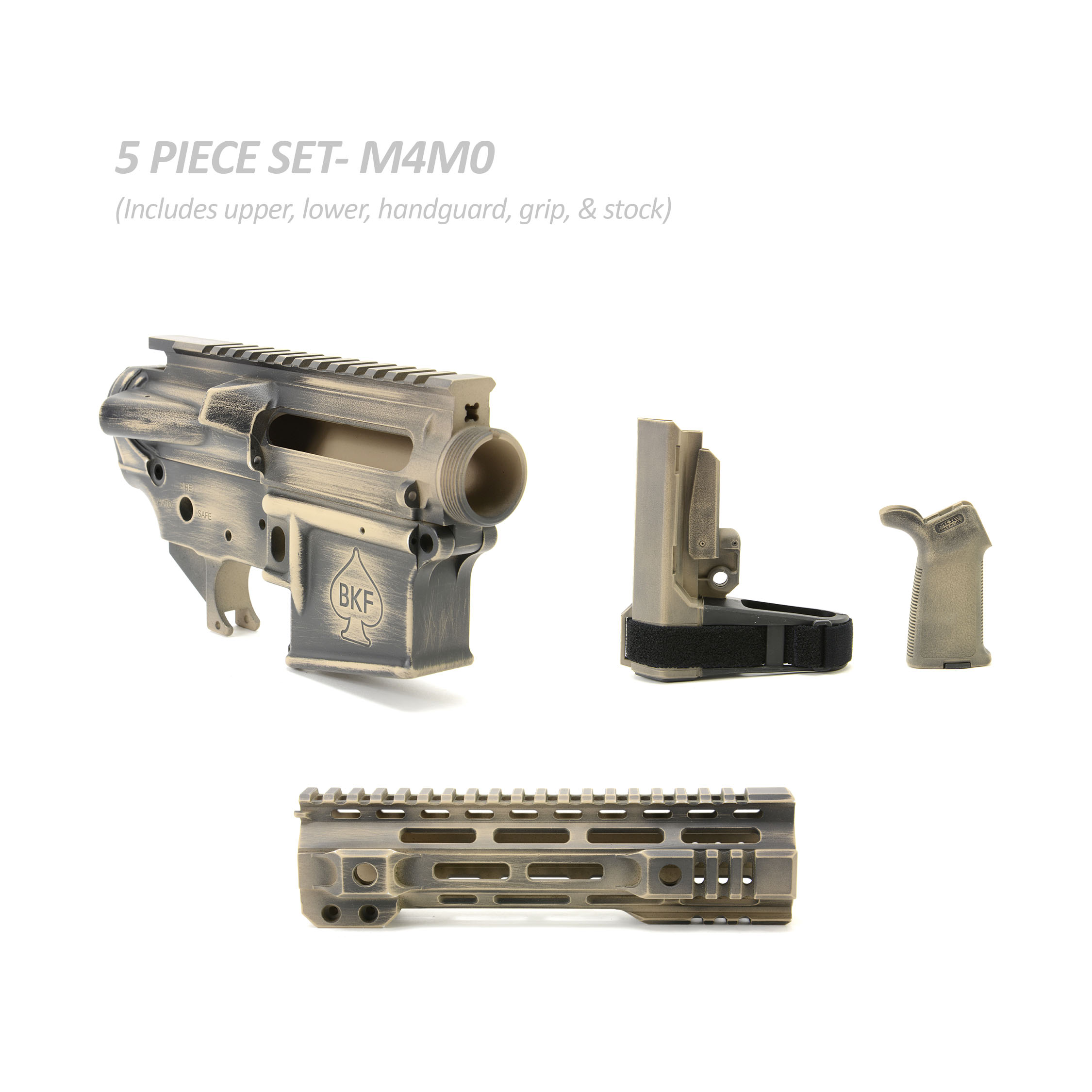 BKF M4 MOD-0 Cerakoted 8.25" SBA3 Builder Set - McMillan Battleworn