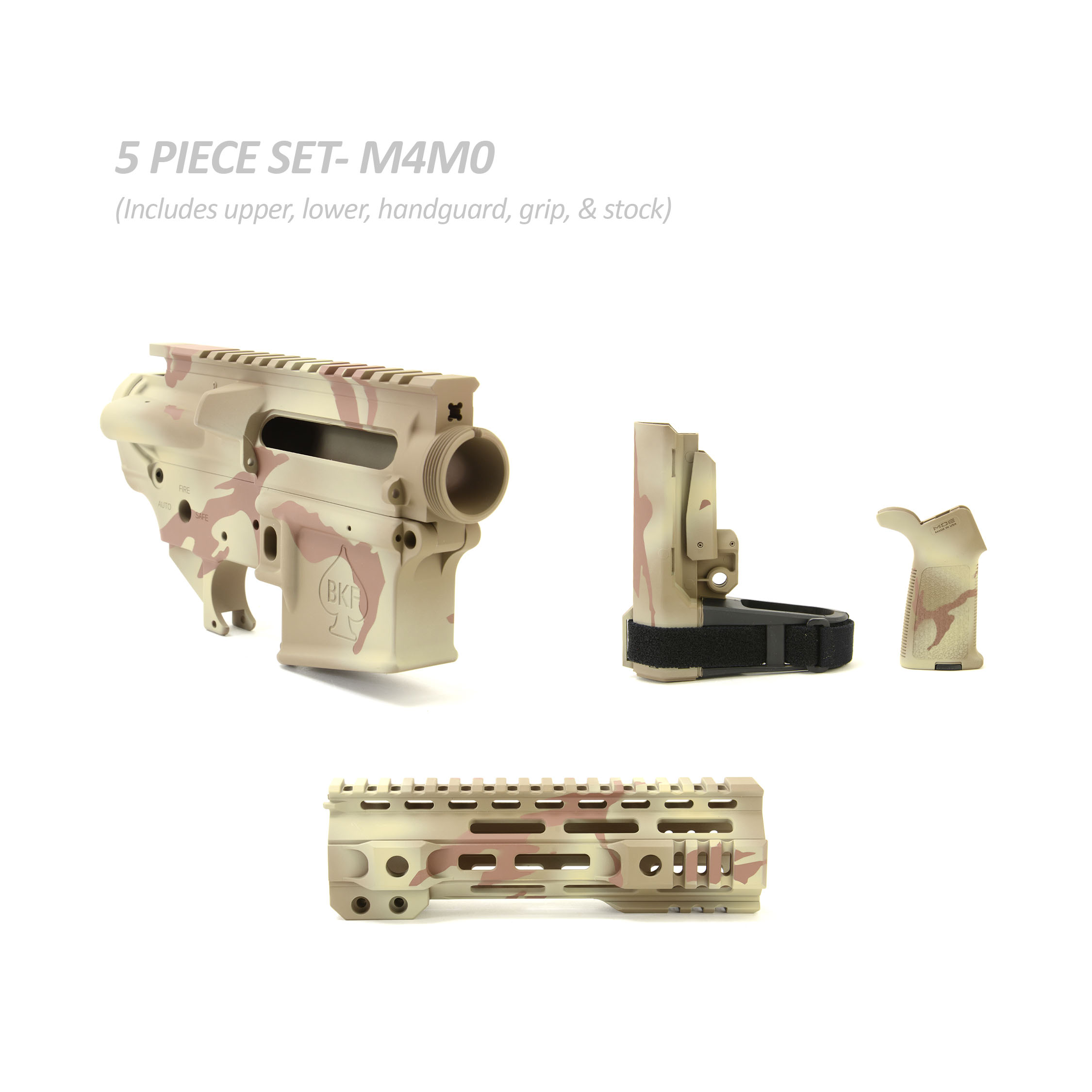 BKF M4 MOD-0 Cerakoted 7.25" SBA3 Builder Set - Mojave Shadowcam