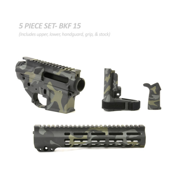 BKF AR15 Cerakoted 9.875" SBA3 Builder Set - M81 Black