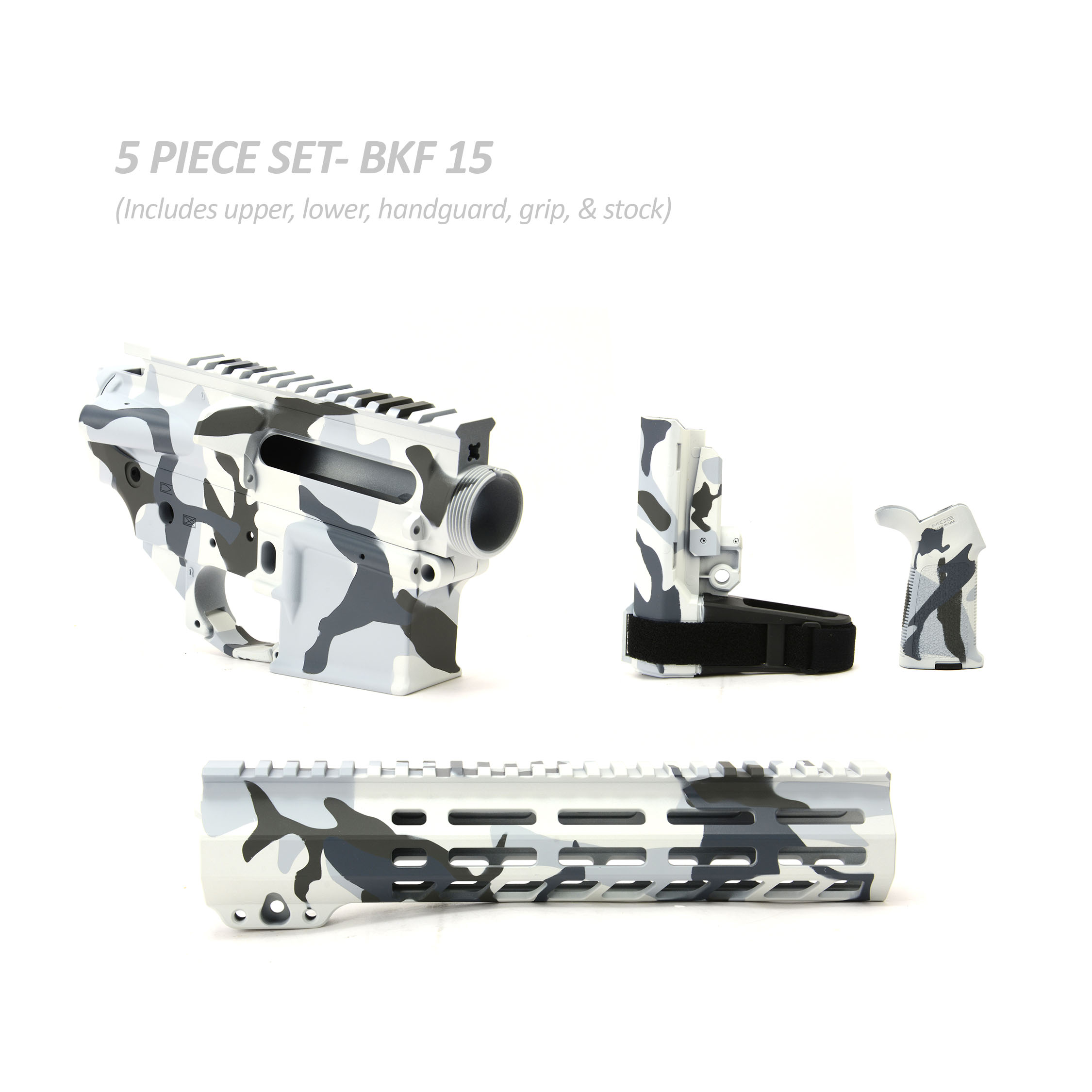BKF AR15 Cerakoted 9.875" SBA3 Builder Set - M81 Arctic