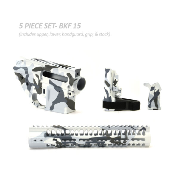 BKF AR15 Cerakoted 11" SBA3 Premium Builder Set - M81 Arctic