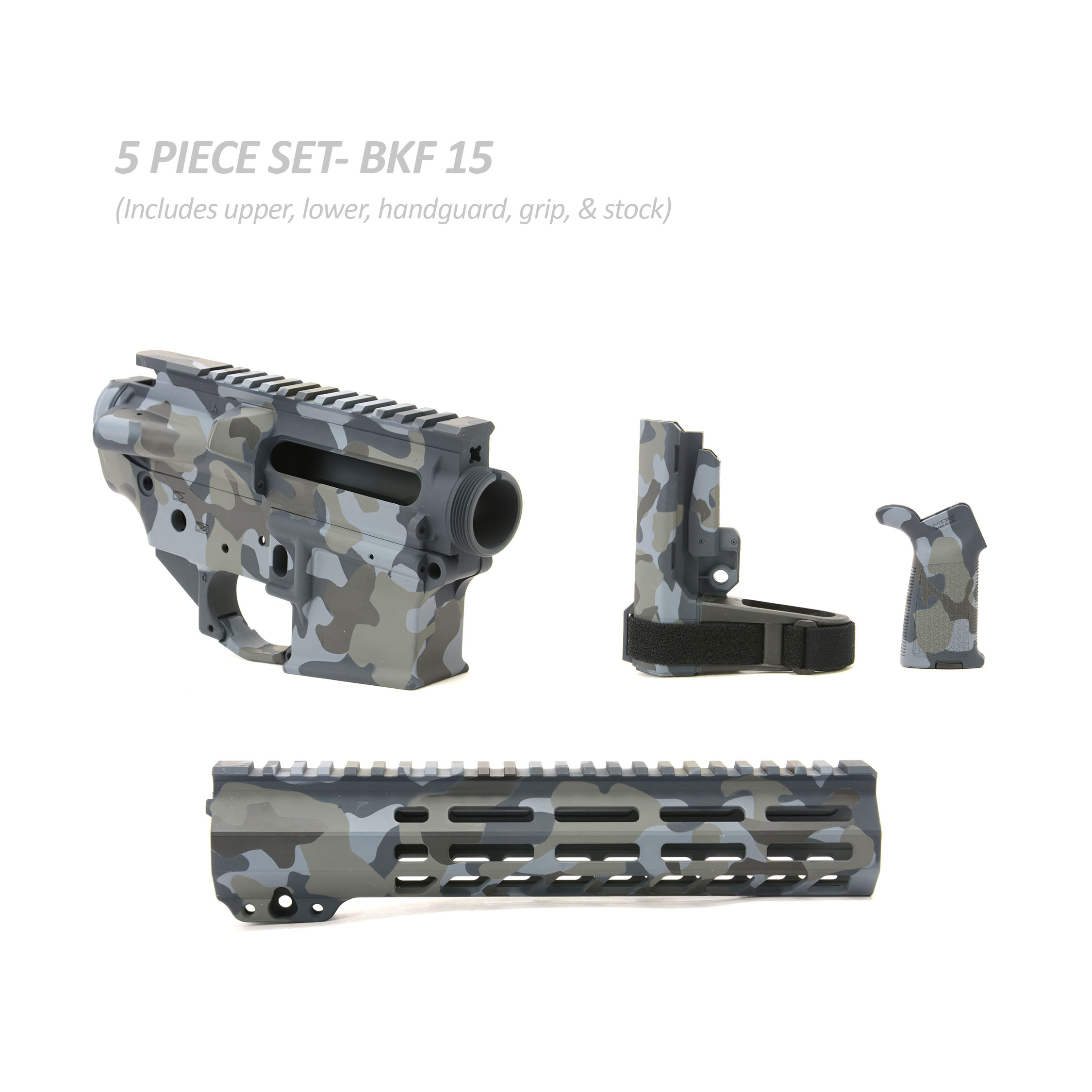 BKF AR15 Cerakoted 9.875" SBA3 Builder Set - M81 Urban