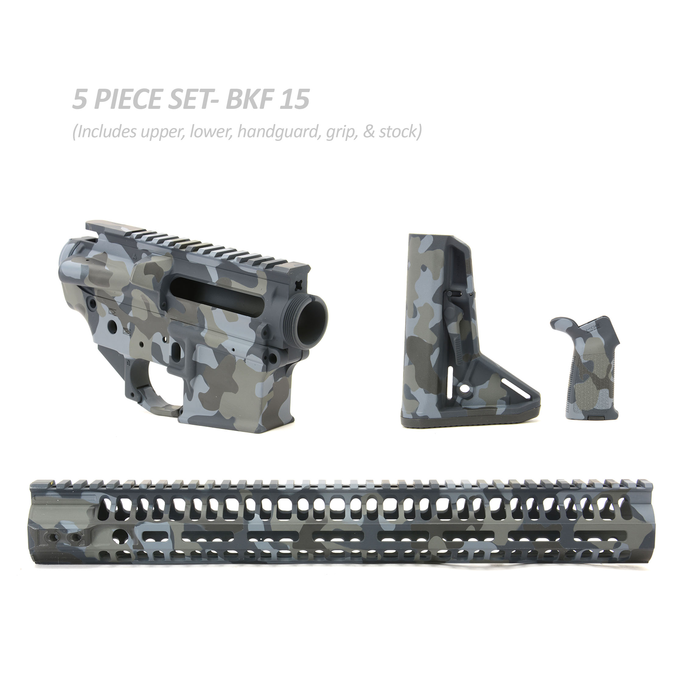 BKF AR15 Cerakoted 15" SL Premium Builder Set - M81 Urban