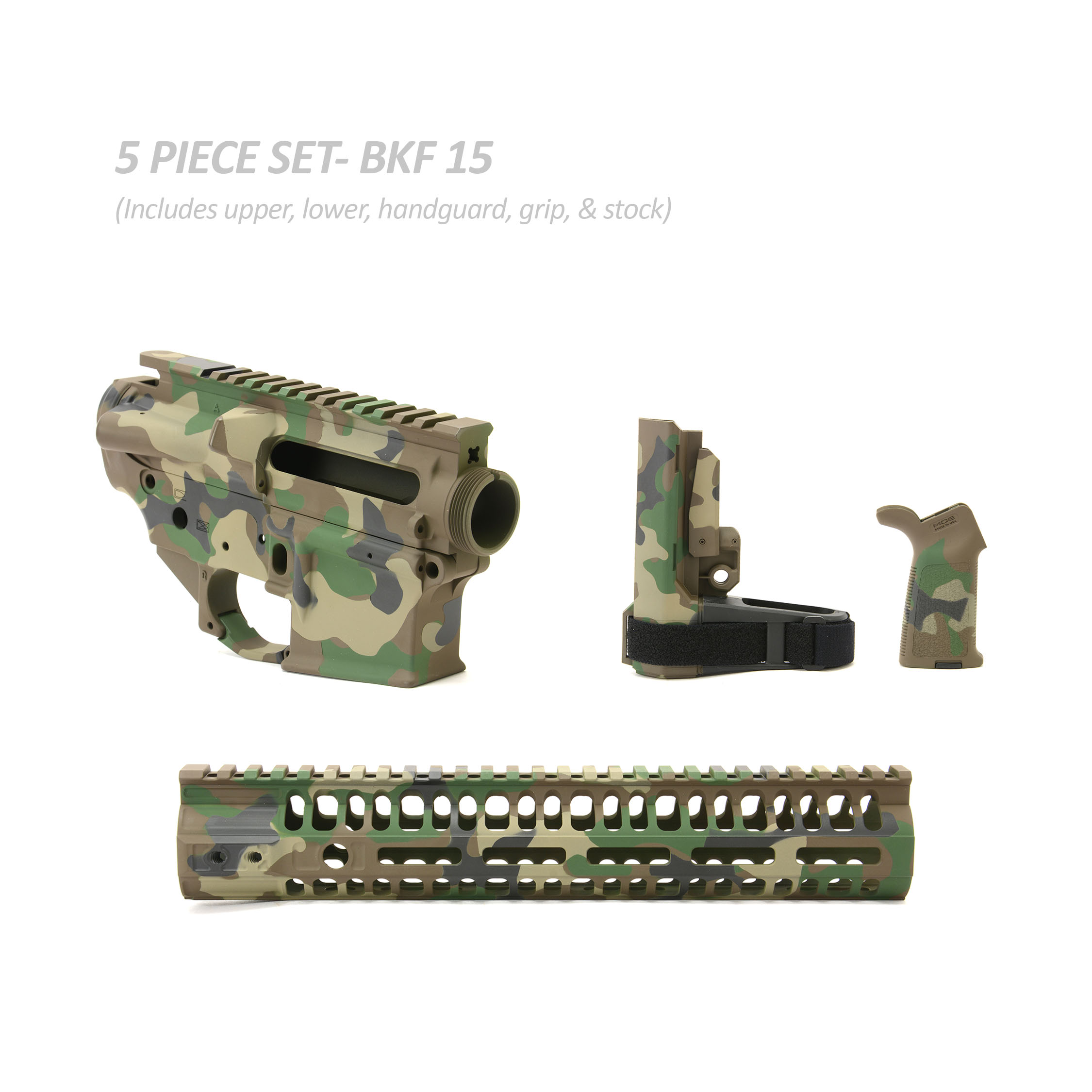 BKF AR15 Cerakoted 11" SL Premium Builder Set - M81 Woodland