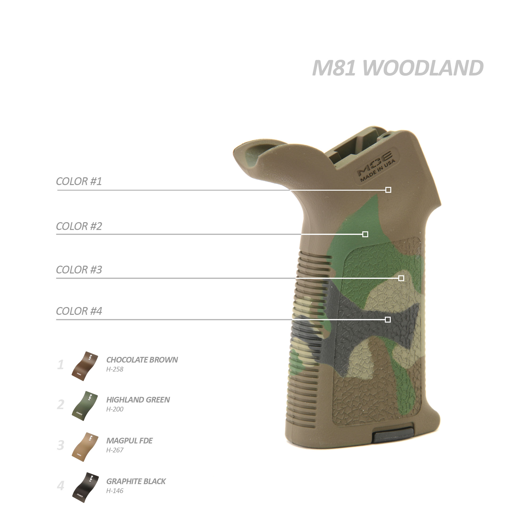 ADD Custom M81 Woodland Cerakote - 1 Small piece (PMAG, Pistol Grip, Vertical grip)