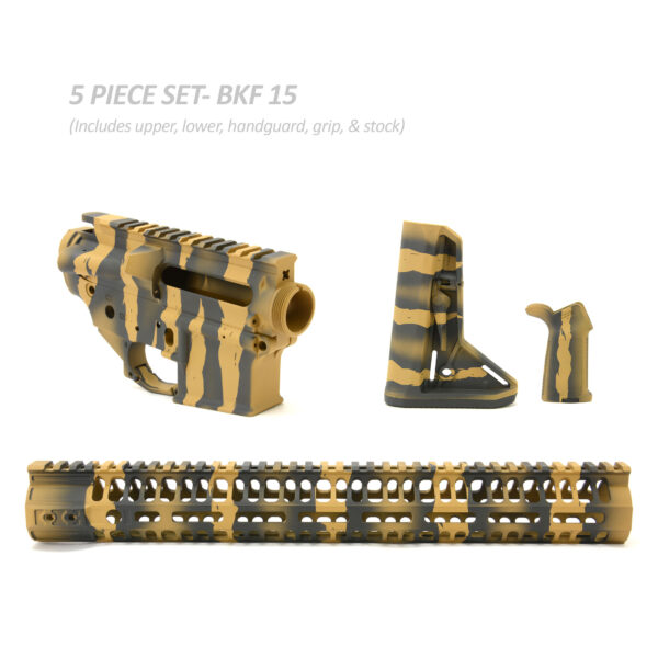 BKF AR15 Cerakoted 15" SL Premium Builder Set - Ral 8000 Tiger Stripe