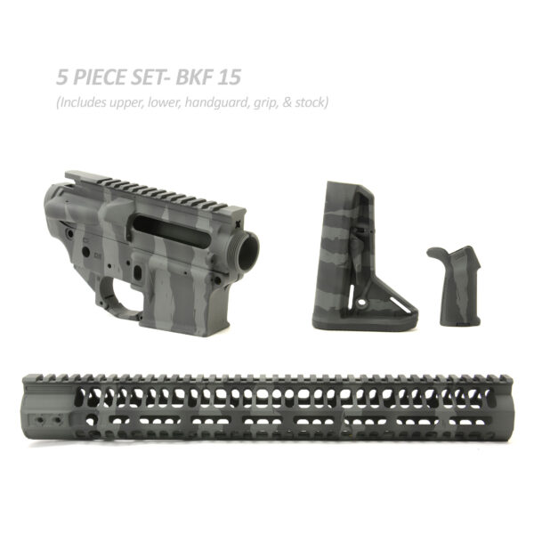 BKF AR15 Cerakoted 15" SL Premium Builder Set - Grey Tiger Stripe