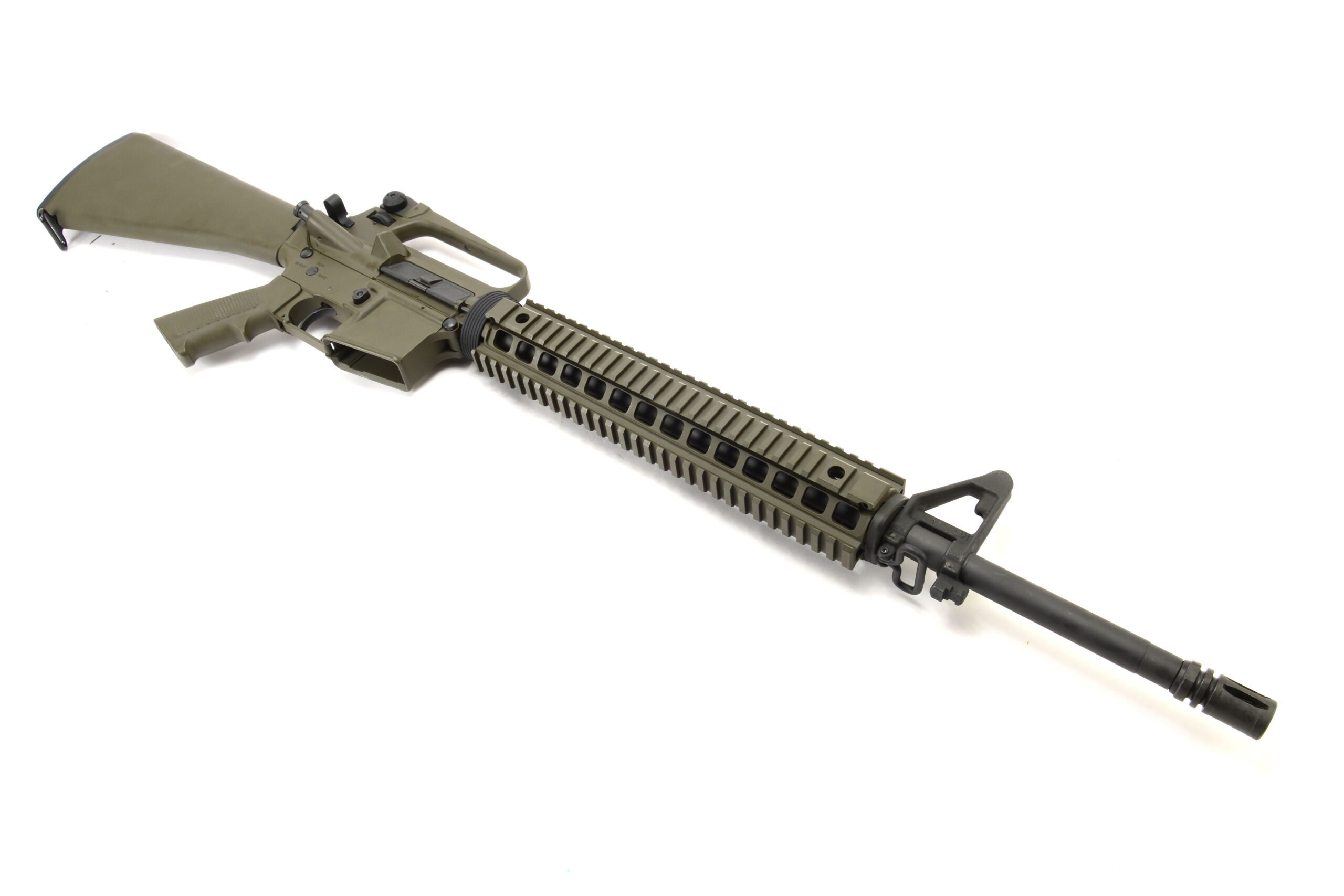 BKF M16A2 20" Chrome Lined Phos 1/7 Twist 5.56 Nato Quad-Rail Rifle - Magpul OD Green Cerakote - Image 4
