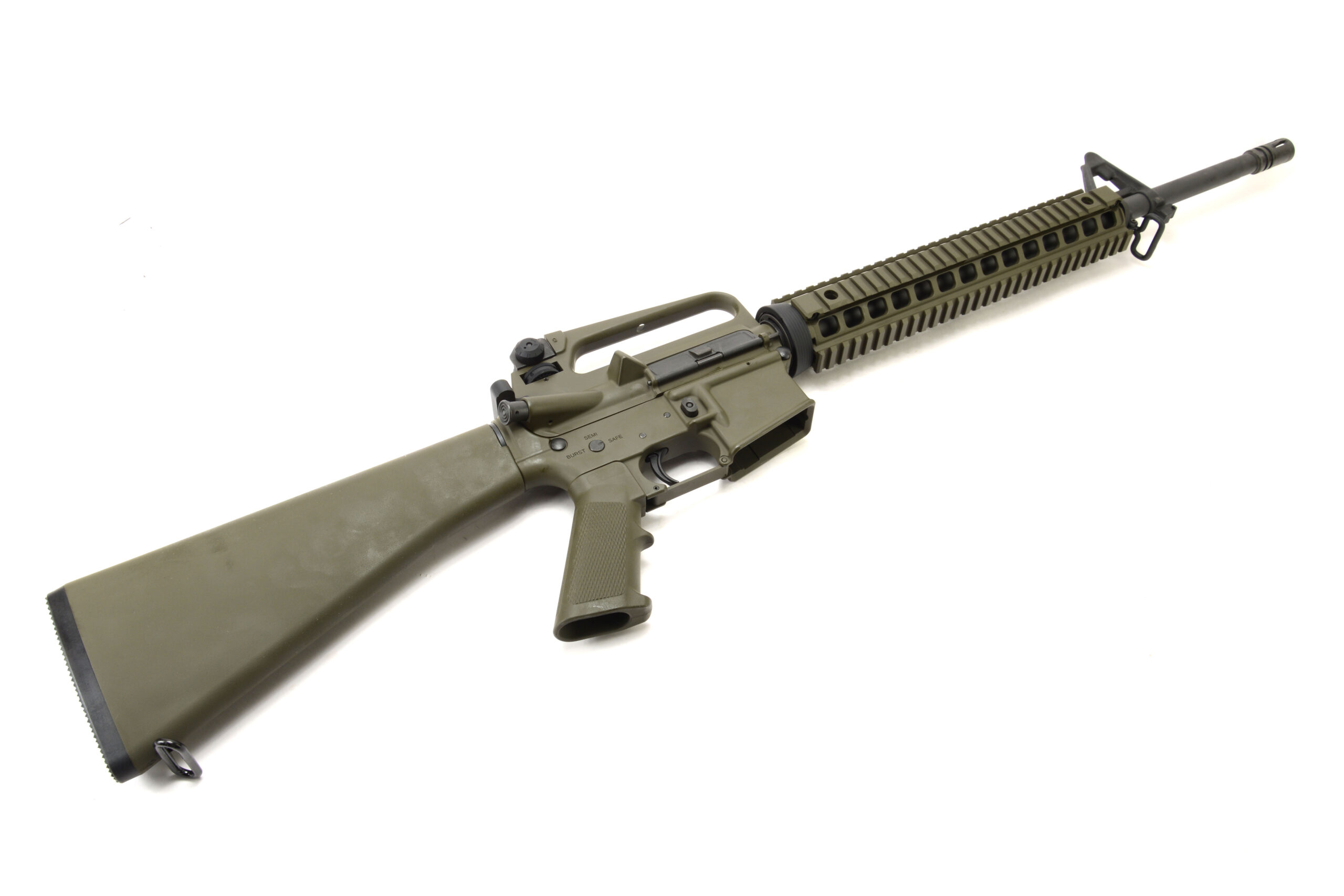 BKF M16A2 20" Chrome Lined Phos 1/7 Twist 5.56 Nato Quad-Rail Rifle - Magpul OD Green Cerakote - Image 3