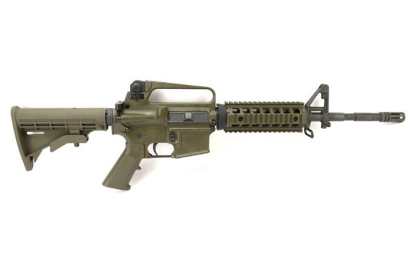 BKF M16A2 Chrome Lined Phosphate Carbine 14.5" 5.56 Nato Quad Rail Carbine - Magpul OD Green Cerakote