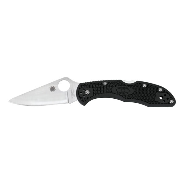 Spyderco, Delica 4, Lightweight, Folding Knife, 2.875" Blade, Clip Point, Plain Edge, VG10/Satin Finish, Kraton Handle, Circle Thumb Hole/Pocket Clip Japan Made