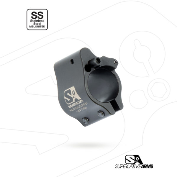 Superlative Arms .625” Adjustable Gas Block / Stainless Steel / Clamp On / Melonite Finish