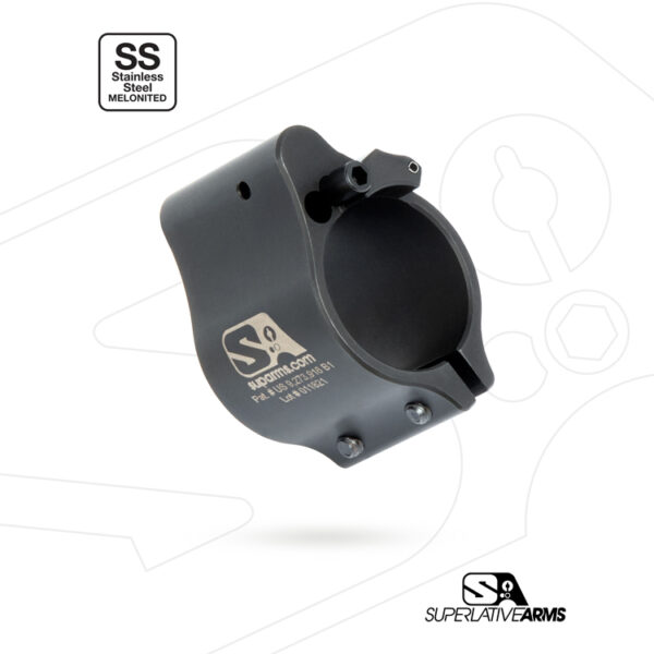 Superlative Arms .875” Adjustable Gas Block / Stainless Steel / Clamp On / Melonite Finish