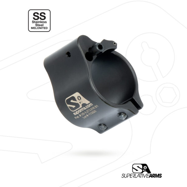 Superlative Arms .936” Adjustable Gas Block / Stainless Steel / Clamp On / Melonite Finish