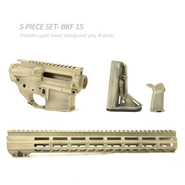 BKF AR15 Cerakoted 15" Moe Builder Set - Sand Battleworn