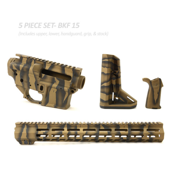 BKF AR15 Cerakoted 15″ SL Builder Set - Burnt Bronze Tiger Stripe