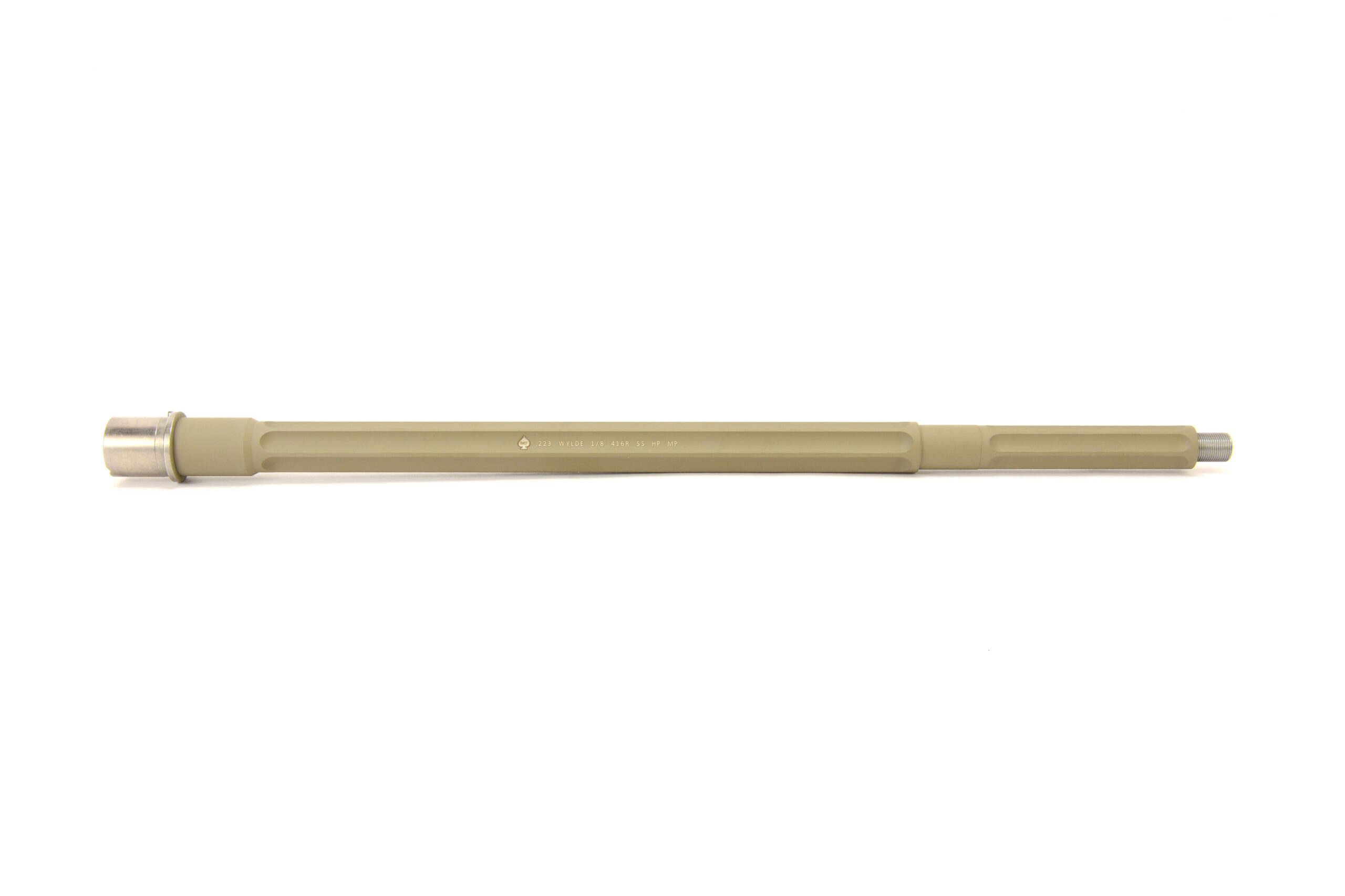 BKF 18" .223 Wylde SPR Fluted Stainless Steel Rifle Length AR 15 Barrel - Cerakoted Magpul FDE