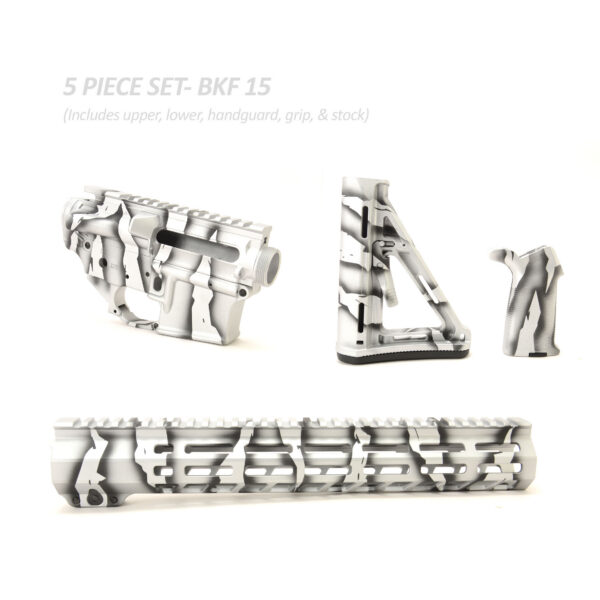 BKF AR15 Cerakoted 13″ Moe Builder Set - Satin Aluminum Tiger Stripe