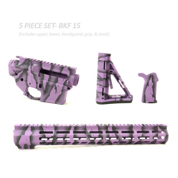 BKF AR15 Cerakoted 15″ Moe Builder Set - Wild Purple Tiger Stripe