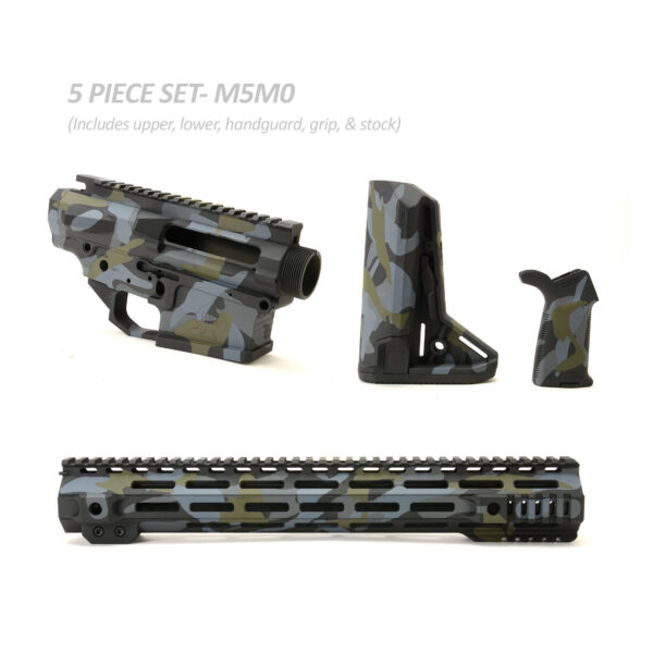 BKF M5 MOD-0 LR-308 Stripped Billet 15" SL-S Cerakoted Builder Set W/ Ambi Bolt Release - M81 Black