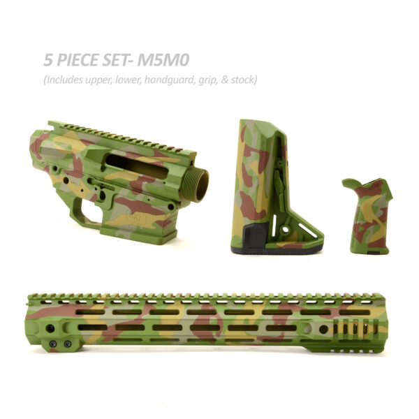 BKF M5 MOD-0 LR-308 Stripped Billet 15" SL-S Cerakoted Builder Set W/ Ambi Bolt Release - M81 Tropic