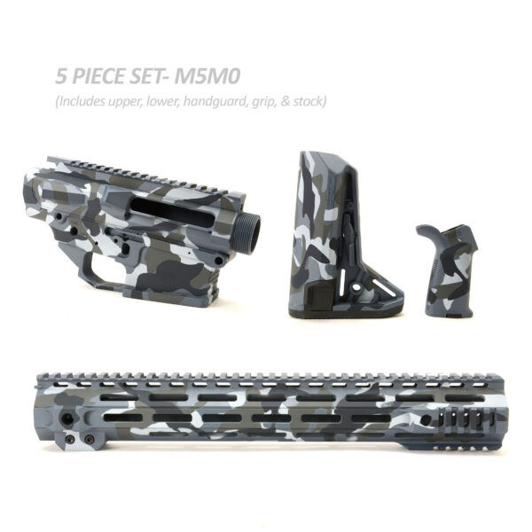 BKF M5 MOD-0 LR-308 Stripped Billet 15" SL-S Cerakoted Builder Set W/ Ambi Bolt Release - M81 Urban