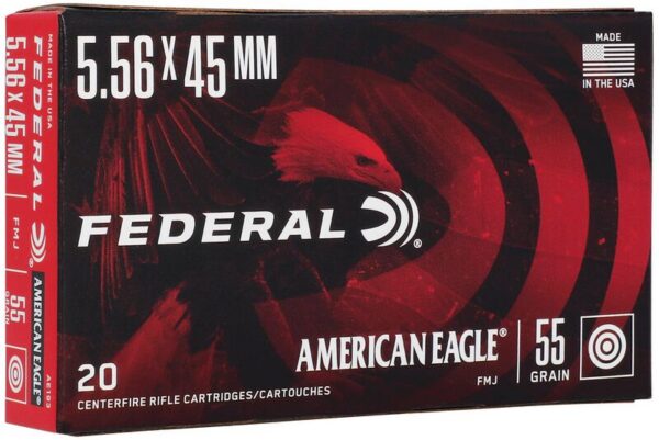 Federal, American Eagle, 5.56x45mm, 55 Grain, Full Metal Jacket, 20 Round Box