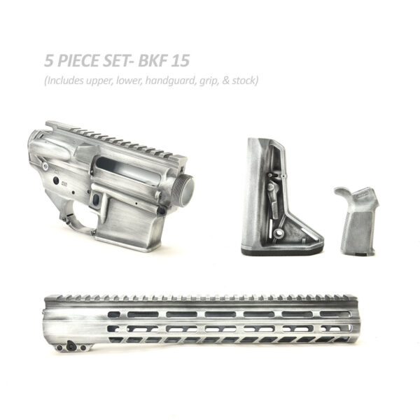 BKF AR15 Cerakoted 13" Moe-SL Builder Set - Stormtrooper White Battleworn