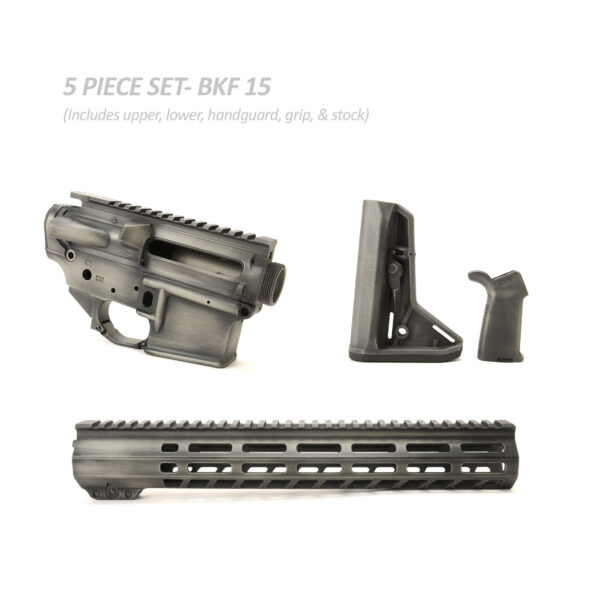 BKF AR15 Cerakoted 13" Moe-SL Builder Set - Titanium Battleworn
