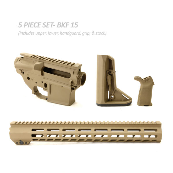 BKF AR15 Cerakoted 15" Moe-SL Builder Set - FDE