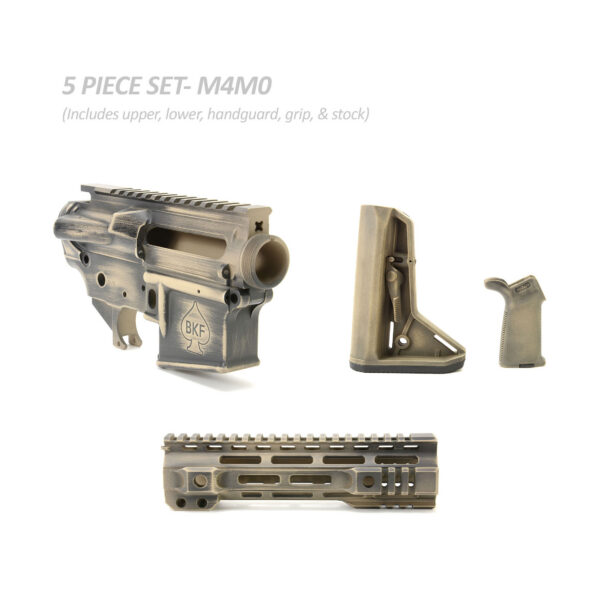 BKF M4 MOD-0 Cerakoted 7.25" SL Stock Builder Set - McMillan Battleworn