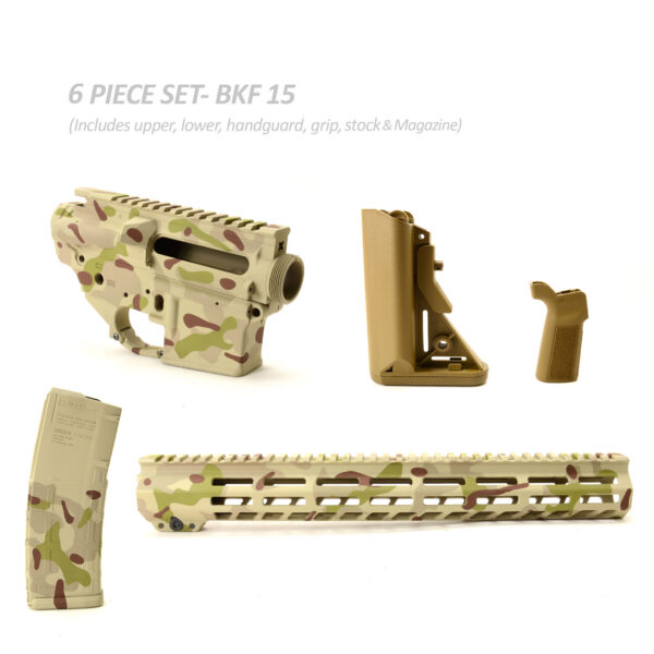 BKF AR15 Cerakoted 15" Builder Set - Arid Camo Cerakote