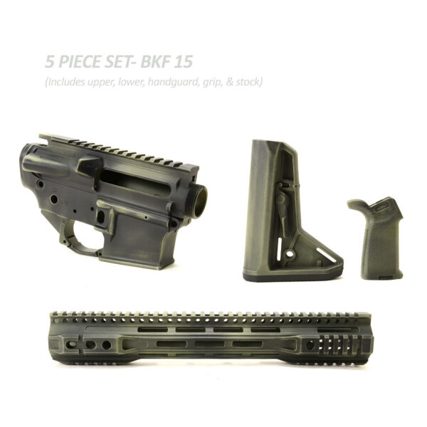 BKF AR15 Cerakoted Builder Set - Forest Battleworn